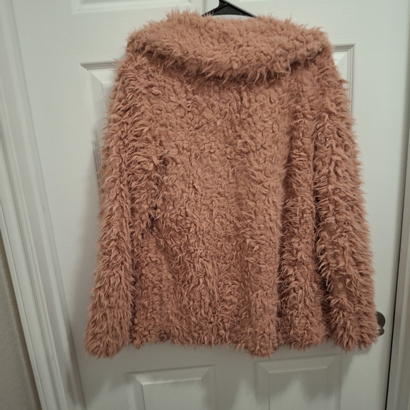 🍂3/$15 Supernova Large Pink Faux Fur Pockets Snap Coat Jacket - Picture 5 of 11